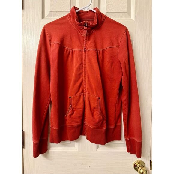 Lole Deep Red Pocket Stitching Full Zip Up Sweatshirt Jacket Women's XL - Picture 1 of 10